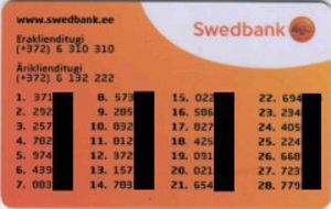 Swedbank_password_card